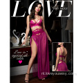 Sexy gaasjurk lange violette lingerie -jurk